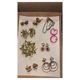 Goldstone clip earrings , brooch and more