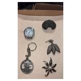 Silver tone pins /brooches , Boy Scout   Scarf
