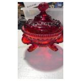 Vintage Westmoreland Ruby, red Argonaut covered