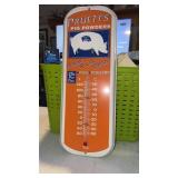 Metal advertising thermometer, Pruetts  pig