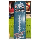 Metal Advertising thermometer, silver king 17"
