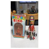 Duck on a bike tin collectible wind up with box