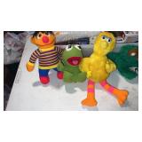 Kermit, big bird, Ernie and Oscar the Grouch