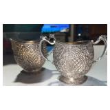Vintage arun industries ornate creamer, and sugar