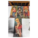 4.   1960s Goji big eye Harley Quinn girls prints