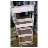44 x 16.5 x 10"  4 tier  folding pink Rolling