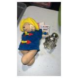 Music Paddington bear with tags and a bank