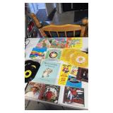 Miscellaneous kids, 45  records, and CDs