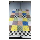 Vintage 2 sided  lap/kids quilt, approximately 48