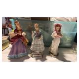2 lefton lady figures and 1 goeble lady figurine