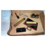 Silver plate, napkin, ring holders, spoons,