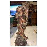 Bronze  cherub candlestick holder approximately