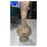 Asian vase, sculpted ivory, imitation, resin