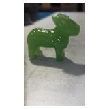 Jade  Green glass, foo dogs