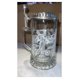 Domex German beer stein  Tankard lidded glass