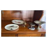 Miscellaneous Glass/Metal Items, Trays, Plates,