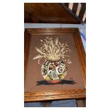 Embroidered Picture in Wooden Frame approx 20" x