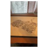 Ford GT40 and Chaparral 2F X-ray design artwork