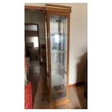 Wood & Glass Display Cabinet with Mirror Backing