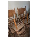 6 wooden kitchen chairs round table and leaf