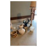 Grouping of decorative glass, lamps and more