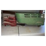 Metal Truck with Trailer (Missing Wheels)