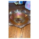 Marigold carnival glass bowl