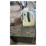 Metal boxes and paper shredder