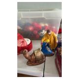 Grouping of Christmas decorations