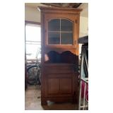 2 Triangular Wooden Corner Cabinets approx 28" x