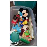 Tote with miscellaneous kids toys