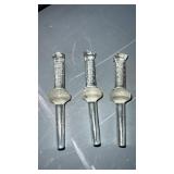 3 vintage glass cory filter rod
