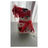 Stone Christmas Snowman, Approx 9" Tall