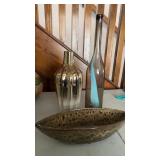 3 Decorative Bowls/Vases, Glass, Ceramic, Metal