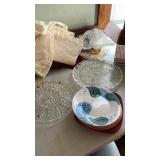 Lot of glass trays and plates