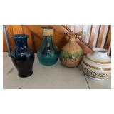 4 Various Sized Vases, Glass, Ceramic