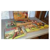 Vintage Ring Toss Game, Kids Cut out Animals &