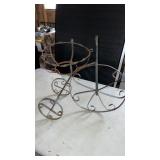 Metal outdoor bicycle plant holder, approximately