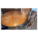 Wooden round table  approximately  47 x 29" with