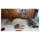 Grouping of Metal Wall Hanging Decorations,