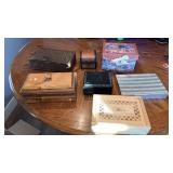 Group of wooden boxes and more