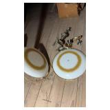 Vintage ceiling light fixture , large round glass