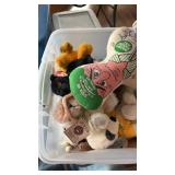 Grouping of stuff animals and beanie babys