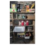 Shelf of Glass Items, jars, Vases and more