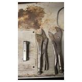 2 Petersen vise grips and pocket screwdriver