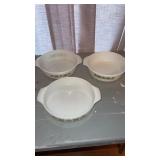 Set of three fire king anchor  hocking Meadow