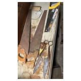 Lot of 3 saws and vintage shears