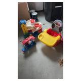 Kids cars chair and fisher price toys
