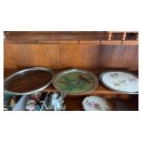 Etched Metal Trays with Birds, Nebraska State