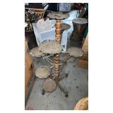 Wood and metal plant stand